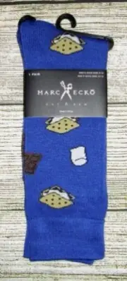 MENS MARC ECKO SMORES BLUE CREW SOCKS (SHOE SIZE 6-12)