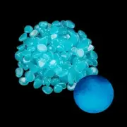 100pcs Glow in The Dark Pebbles Stones, DIY Decorative Luminous Stones, Blue