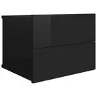 High Gloss Bedside Table Drawers Storage Side Cabinets Wooden Nightstand Black