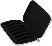 Bewinner PU Leather Black Harmonica Zippered Carrying Case Storage Bag for 7 Harmonicas, Accessory for Lovers