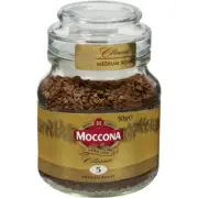 Moccona Freeze Dried Instant Coffee Classic Medium Roast 50g