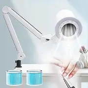 Nail Dust Collector with LED Light, Professional 80W Dust Extractor Nails with Adjustable Suction, Reusable Filter, Low Noise Vacuum for Nail Salon, Acrylic Nail Removal,One Size,White