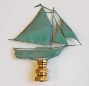 Verdigris Lamp Finial Friendship Sloop Boat Sailor Beach House Sailing 958v