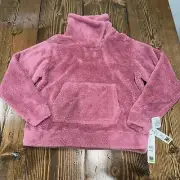 NWT Nicole Miller Sport Pullover Long Sleeve Quarter Zip Fleece Jacket - Pink