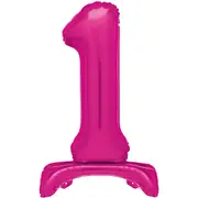 Hot Pink Number 1 Stand Up Air Fill Balloon 76cm