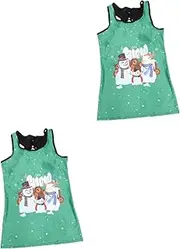 [BESTYASH] 2 Pcs Breathable Yoga Vest Women Vest Active Wear Tank Top for Gym Yoga Running Green
