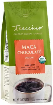 Teeccino Chicory Herbal Coffee Organic All Purpose Grind Maca Chocolate Dark Roast No Caf 312g