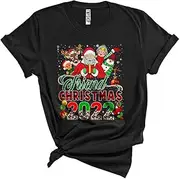 [Generic] Friend Christmas 2022 Funny Cute Xmas Green Red Plaid Leopard Santa Reindeer ELF Pajama Group Unisex T-Shirt