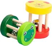 Kisangel 2pcs Hand Bell Rattle for Fun and Educational for Cognitive Development Design Random Cartoon Animal Styles