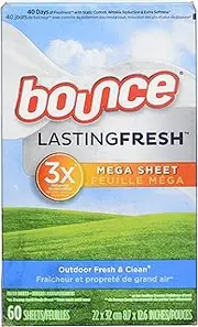 Bounce Fabric Softener Mega Dryer Sheets Lasting Fresh, Outdoor Fresh & Clean Scent, 60 count