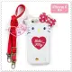 小花花日本精品♥ Hello Kitty iPhone 6 4.7吋手機殼/手機套 附上提繩貓臉紅點00126502