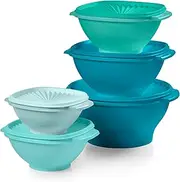 Tupperware Heritage Collection, New 10 Piece Food Storage Container Set in Vintage Green, Dishwasher Safe and BPA Free (5 Bowls, 5 Lids)