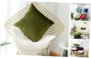 24x24 Spring Pillow Covers Velvet Throw 24" x 24" (Pack of 1) Avocado Green