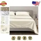 600 Thread Count Ivory Split King Sateen Weave Sheet Set for Adjustable Beds