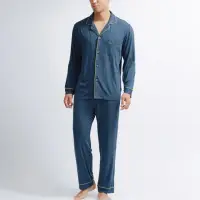 在飛比找momo購物網優惠-【Tani】男居家長袖睡衣套裝(天絲男居家長袖睡衣套裝396
