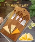 Cheese Knives Board Set Jam Butter Spreader Kitchen Stainless Steel Wood Handle