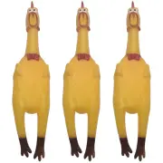 3x SHRILLING CHICKEN Dog Chew Screaming Toy Squeeze Sound Funny Rubber Pet BULK