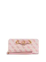 GUESS Salmon Logo Izzy Large Wallet in Pink