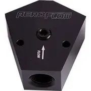Aeroflow Billet Y-Block with 1/8" NPT Port - 1/2" to 3/8", AF451-10-08BLK
