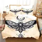 Skeleton Moth Mandala Bedding Set Doona Quilt Cover Duvet Cover Double Queen