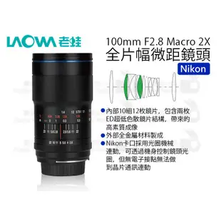 數位小兔【LAOWA 老蛙 100mm F2.8 Macro 2X 微距鏡頭 Canon / Nikon / Sony】