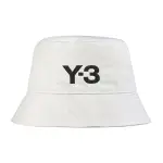 【Y-3 山本耀司】Y-3 BUCKET HAT黑字刺繡LOGO帆布漁夫帽(灰白)