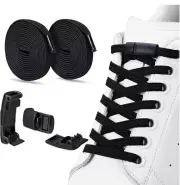 Zhentor Elastic No Tie Shoe Laces Black Kids Or Adult