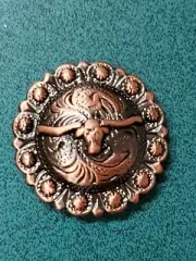 1" Copper Longhorn Pico Berry Concho, Steerhead