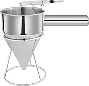 1 Piece Pancake Batter Dispenser Silver Stainless Steel for Cake Pancakes Cupcakes Baked Good