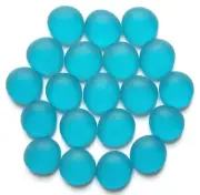 20 x Frosted Tropical Aqua Blue Mosaic Craft Pebbles Glass Stones (18mm - 19mm)