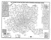 Dallas Ft Worth Sherman Dennison TX Laminated Zip Code Wall Map