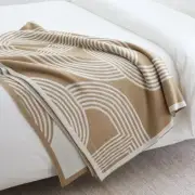 Geometric Knitted Blanket for Beds, Modern Simplicity Sofa Cover, Throw Blanket