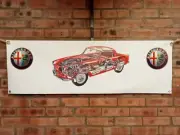 Alfa Romeo SUPER SPRINT 1956 large pvc WORK SHOP BANNER garage man cave SHOW
