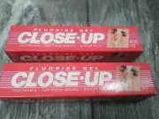 Vtg Close Up fluoride gel Toothpaste (2) Tubes w Box 1.4 oz travel Size N.O.S