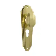 1070E Door Knob Elwood Art Deco Euro Pair Polished Brass H200xW63xP47m