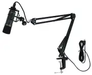 Rockville Solo-Cast Pro USB Microphone Computer Zoom Mic+Audio Technica Boom Arm