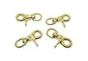 4 Pcs Gold Plated Swivel Trigger Clips Snap Hooks Lobster Clasp Keychain
