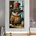 Paint By Numbers Kit On Canvas DIY Oil Art Owl Picture Home Wall Decor40x75cm