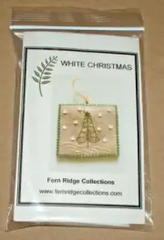 Fern Ridge "White Christmas" Tree Ornament Linen Embroidery Kit NIP