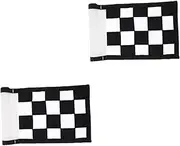 BESPORTBLE 2pcs Golf Indoor Practice Flag Checkered Training Flag for Home Use Detachable Practicing Golf Hole