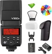 Godox V350F TTL Flash for Fuji FujiFilm 1/8000s GN36 HSS Camera Flash with 2000mAH Rechargeable Battery 500 Times Full Power Flash 0.1s-1.7s Recycle Time for Fuji FujiFilm Camera Speedlight Speedlite