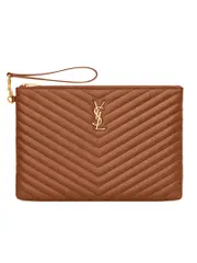 Saint Laurent Monogram Document Holder in Matelasse Leather