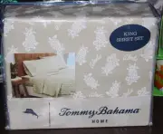 New Tommy Bahama Home King Sheet Set Pineapple Aloha Print - 4 pc - BNIP