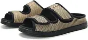 Orthopedic Diabetic Arch Support Orthotic Sandals, Summer Men's and Women's Mesh Sandals, Puffy Foot Wide Adjustable Home Slippers,Khaki,35