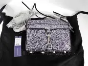 New Rebecca Minkoff Micro Mac Silver Glitter Chain Crossbody Bag