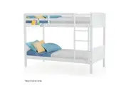 Kingston Slumber Single Bunk Bed Frame Solid Pine Wood Timber, Modular Design, White