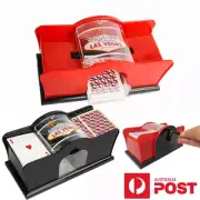 Manual Card Shuffler 2-Deck Card Hand Cranked Shuffle Machine for Texas Poker AU