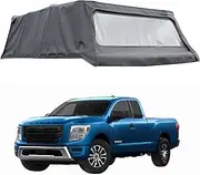 MHXJQY Truck Bed Soft Topper Tonneau Cover Compatible for Nissan Titan 2017-2025 Foldable Camper Shell Truck Top Accessories 5.7FT Short Bed / 6.7FT Standard Bed(5.7FT Box)