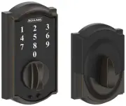 Schlage BE375-CAM Bronze Camelot Touch Keyless Electronic Deadbolt