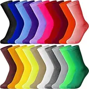 [Giugu] 20 Pairs Women's Solid Color Crew Socks Lightweight Dress Sock for Women Girls